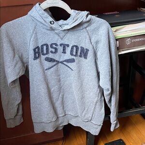 Blue 84 Gray Hoodie Sweatshirt with Boston Appliqué